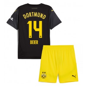 Borussia Dortmund Maximilian Beier #14 Borta Kläder Barn 2024-25 Kortärmad (+ Korta byxor)